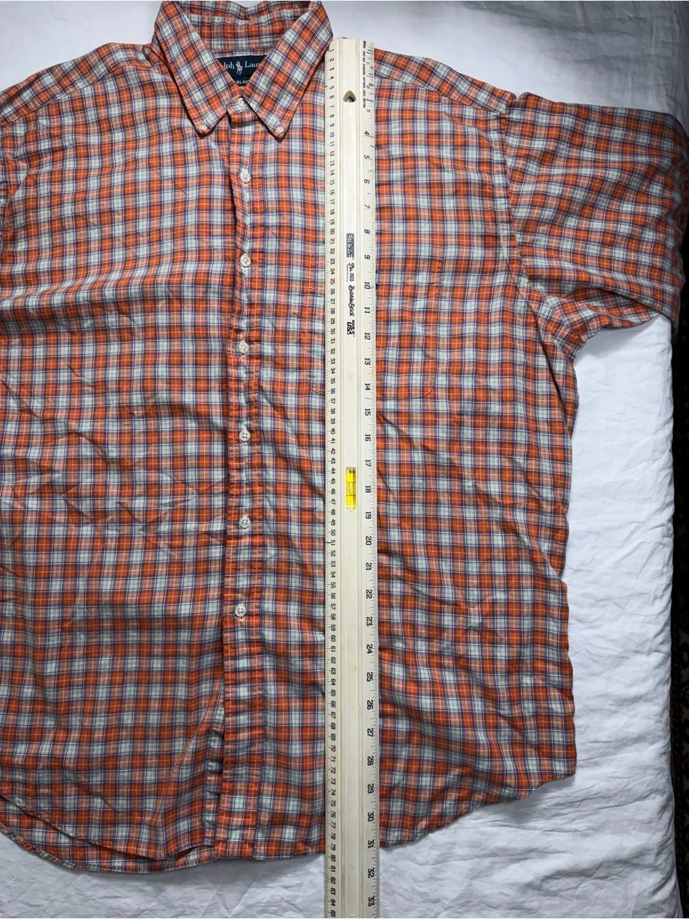 Polo by Ralph Lauren Orange and Blue Plaid Button-Down Shirt